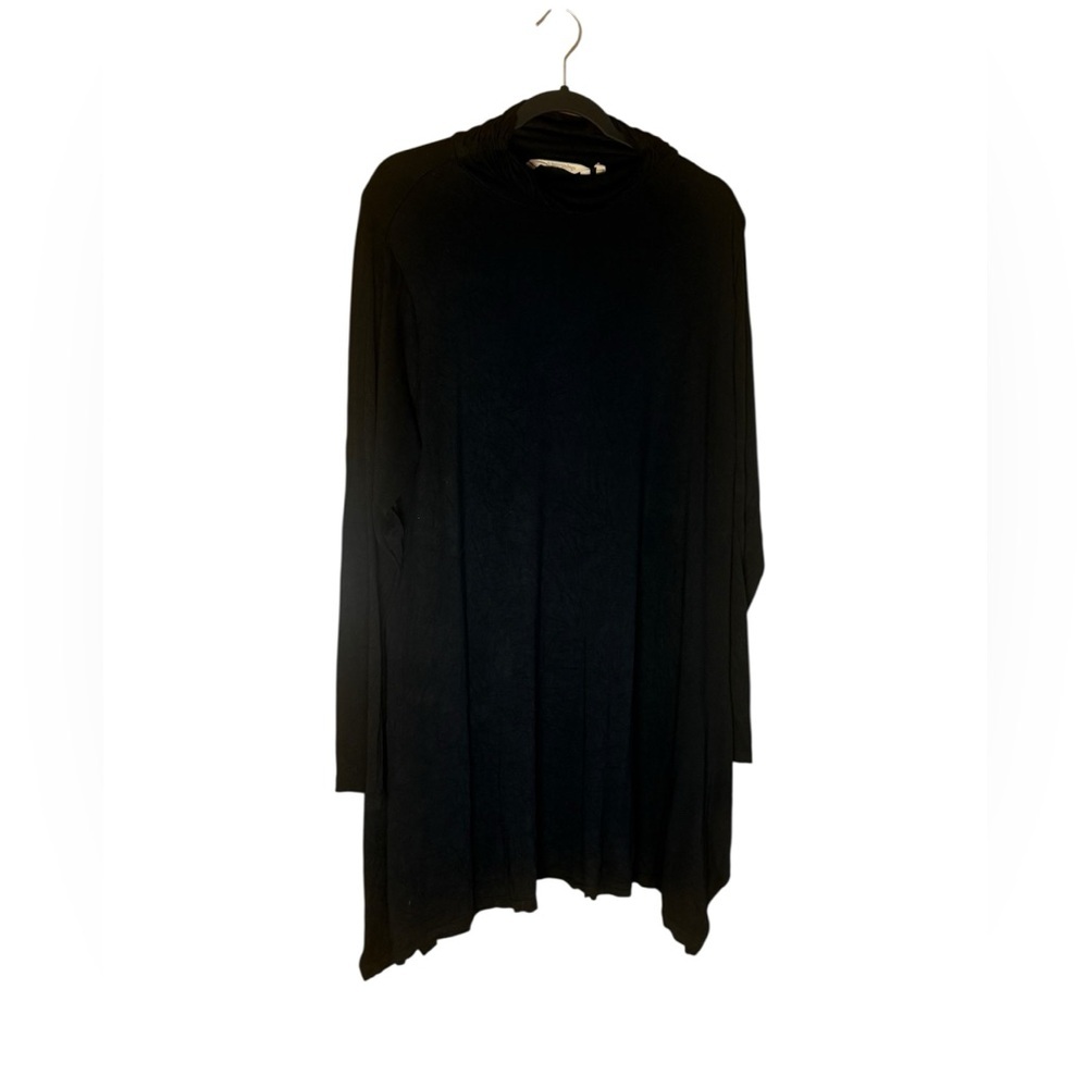 Soft Surroundings Black Mock Turtleneck Trapeze Dress Tunic 1X - Picture 2 of 9